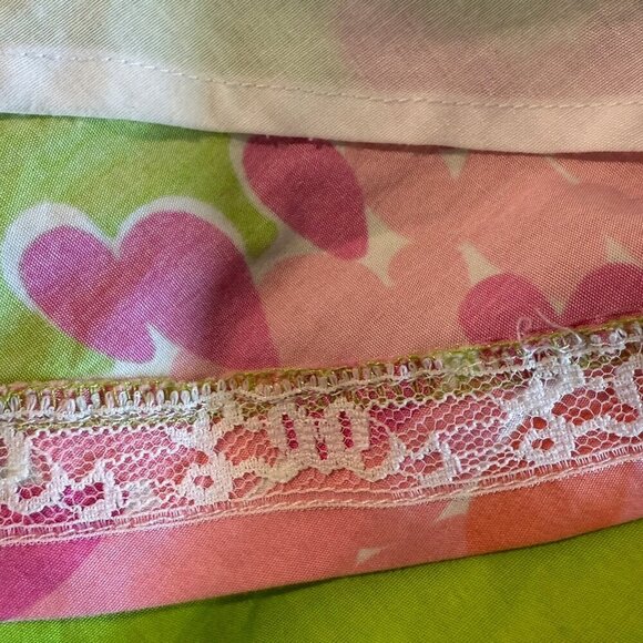 Lilly Pulitzer Vintage A-Line Skirt 14 Lime Green Pink Floral Lined - Picture 6 of 11